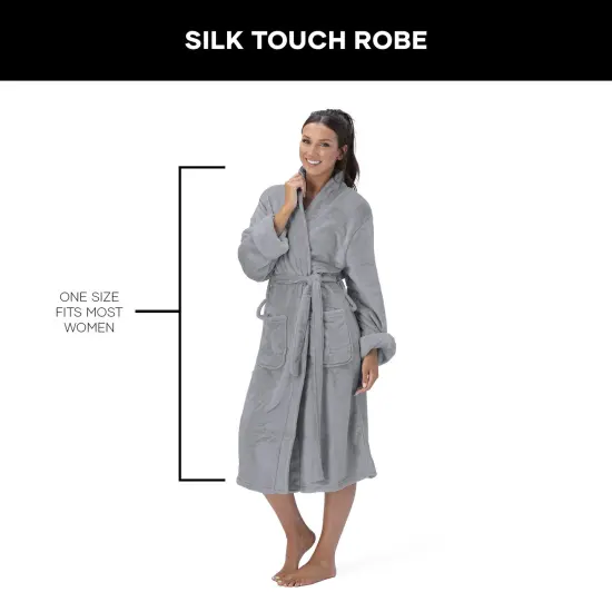 Northwest Unisex Lava Smoke Silk Touch S/M Bathrobe 23&times;41 Inches {5}