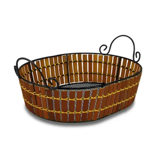 Bamboo Metal Frame Oval Basket 8 1/2" x 11" x 3" {1}