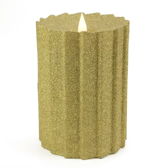 Christmas Classic Motion Flameless Candle 3x7 Gold {1}
