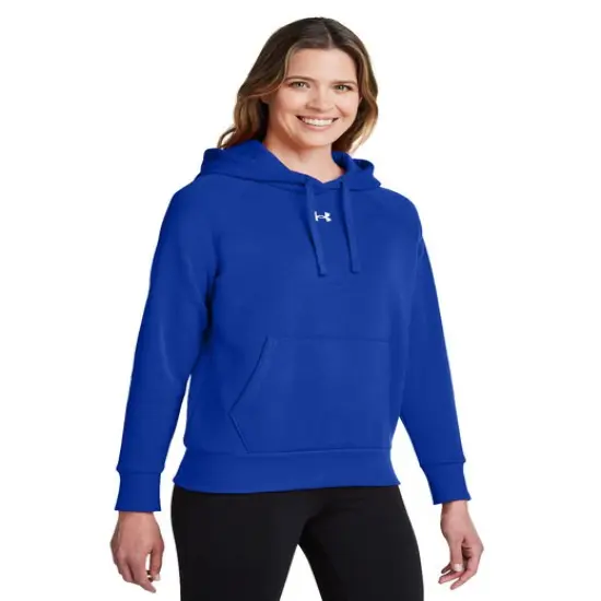 Under Armour&reg; Ladies' Rival Fleece Hooded Sweatshirt Red/ white {5}