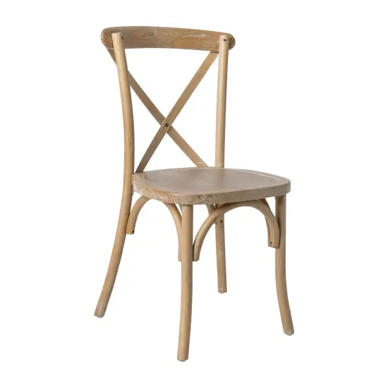 Merrick Lane Bardstown X-Back Bistro Style Wooden High Back Dining Chair Natural White Grain {2}