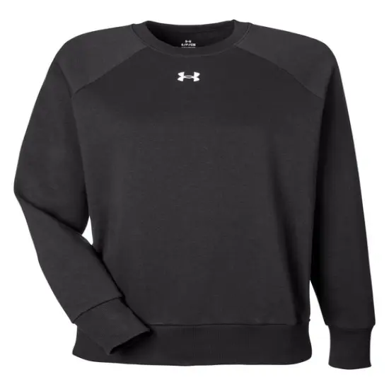 Under Armour&reg; Ladies' Rival Fleece Sweatshirt Black/ white {1}