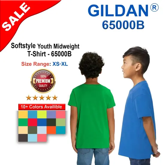 Gildan&reg; Softstyle Youth Midweight Crewneck Short Sleeve T-Shirt Navy {2}