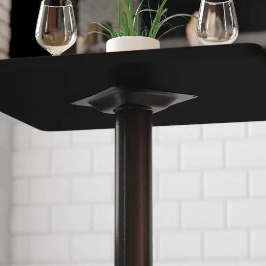 Emma and Oliver 22'' x 22'' Restaurant Table X-Base with 3'' Dia. Table Height Column Black {6}