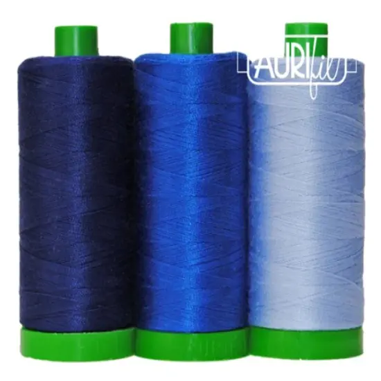 Aurifil Whale Shark Color Builder Thread Set by Aurifil | (3 40wt Cotton Large Spools.) {3}