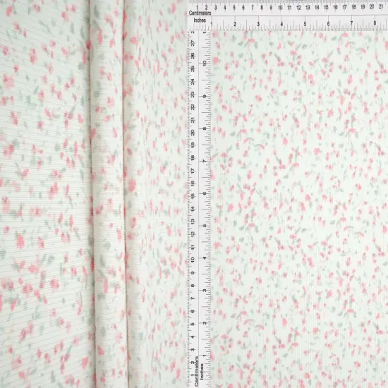 1 Yard Cotton Feel 2x2 Rib Knit Fabric Ditsy Print 58/59 Inches Wide Soft Stretch ROSE {1}