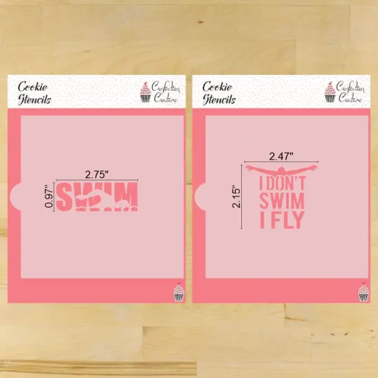 Swimmer Messages Cookie Stencil Set | Sports Cookie Stencil | DIY Stencil | Craft Stencil | Confection Couture | {2}