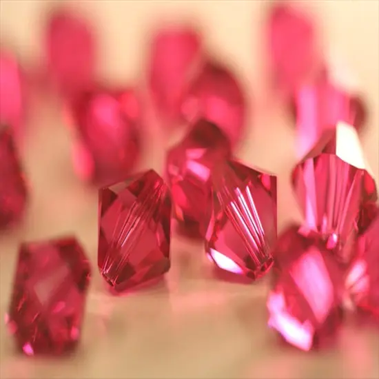 50pcs Authentic Preciosa 6mm Faceted Bicone Crystal Loose Beads Fuchsia Compatible with Swarovski 5301/5328 for DIY Jewelry Making Pre-B622 {3}