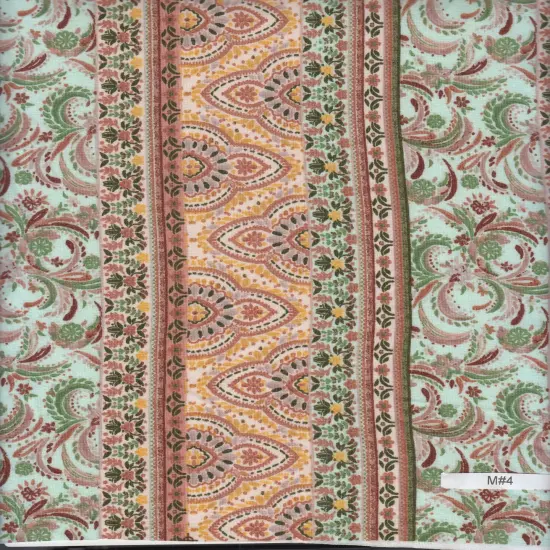 1 Yard Soft Stretch DTY Brushed Boho Stripe Print Knit Fabric 58/60 Inches Wide AQUA {3}