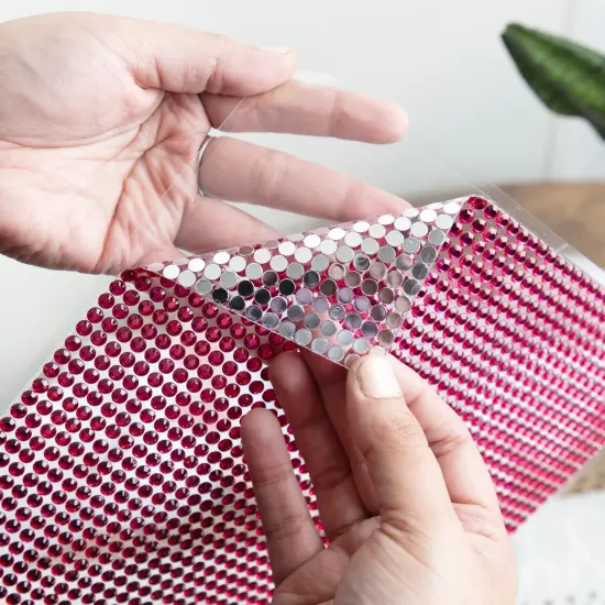 Craft Perfect Gem 10"X10" Gem Sheet 6MM-Pink {5}