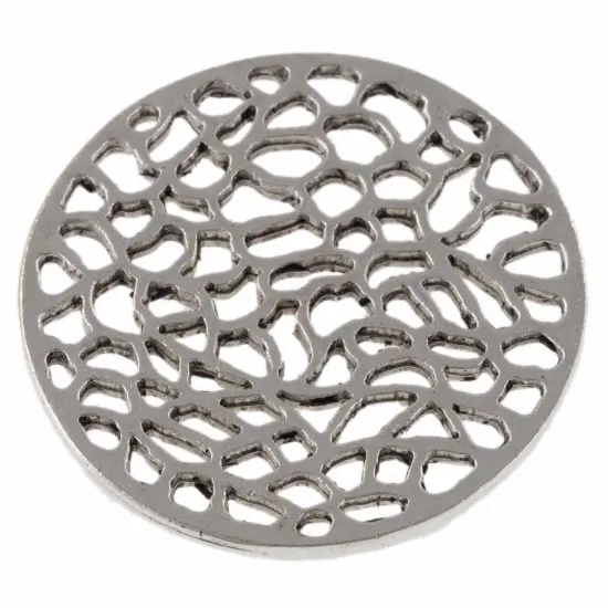 JewelrySupply Filagree 27mm Round Connector Antique Silver (Package of 2) {1}