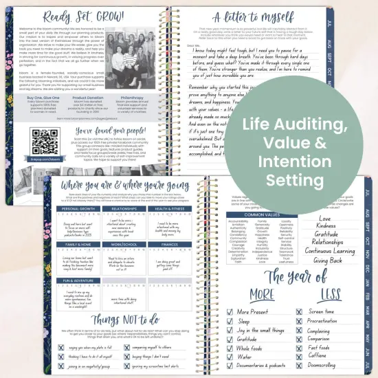 bloom daily planners 2025-26 Academic Planner, Soft Cover, 8.5" x 11", Garden Party, Navy {5}