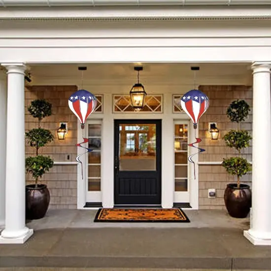 Patriotic Hot Air Balloon Garden Wind Spinners Giant Flag Pinwheels Whirligigs Windmill Toys for Kids Yard Decor Lawn Decorations {5}