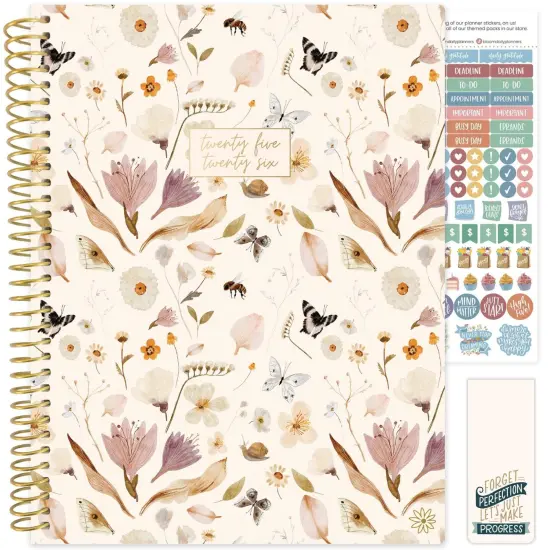 bloom daily planners 2025-26 Academic Planner, Soft Cover, 8.5" x 11", Butterfly Garden {1}
