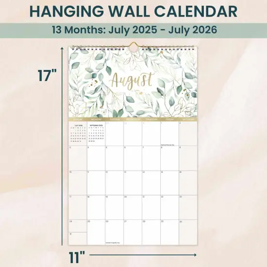 bloom daily planners 2025-26 Academic Hanging Calendar, 11" x 17", Seasonal {3}
