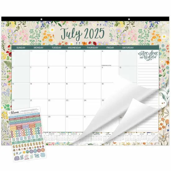 bloom daily planners 2025-26 Academic Desk Calendar, 16" x 21", Seasonal {1}
