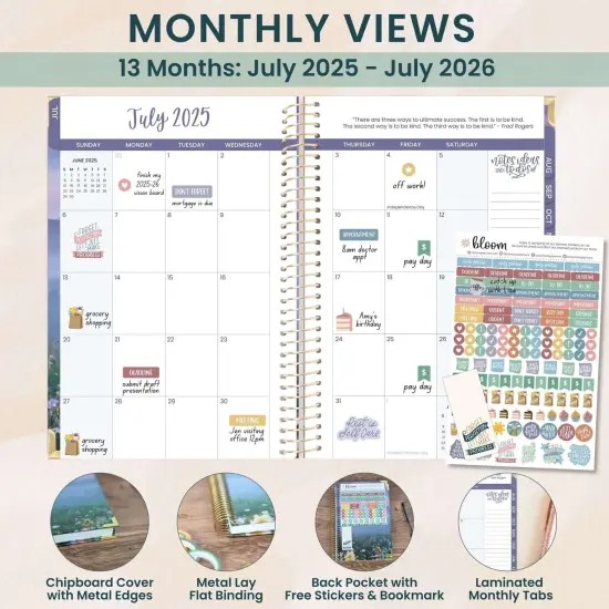 bloom daily planners 2025-26 Academic Planner, Hard Cover, 5.5" x 8.25", Mystical Mountains {4}