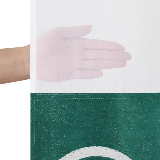 Americanflat 72x75 Hookless Shower Curtain - Abstract Green White Shower Curtain with Sheer Panel, Snap-In Liner, and Grommets - 100% Polyester {5}