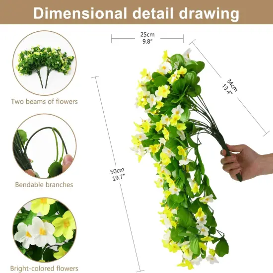 2 Pack Artificial Hanging Flowers White {2}