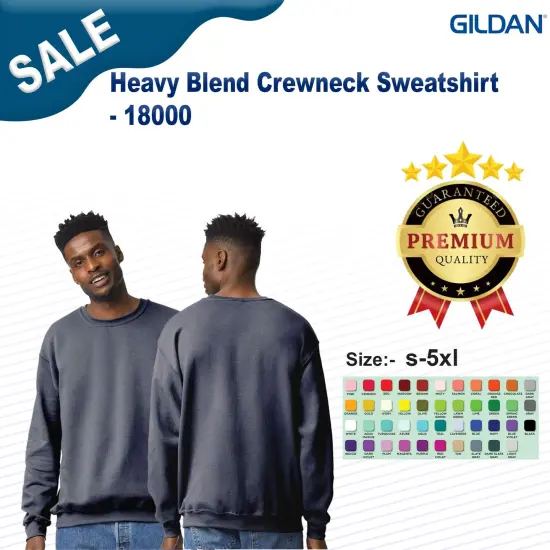 Gildan&reg; Heavy Blend Long Sleeve Crew Neck Sweatshirt Safety orange {3}