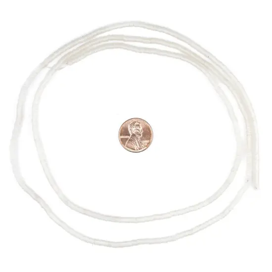 The Bead Chest African Vinyl Beads, Ghana Vulcanite Crafts Supplies for DIY Jewelry Making, Necklaces, Bracelets (3mm, Clear) {2}