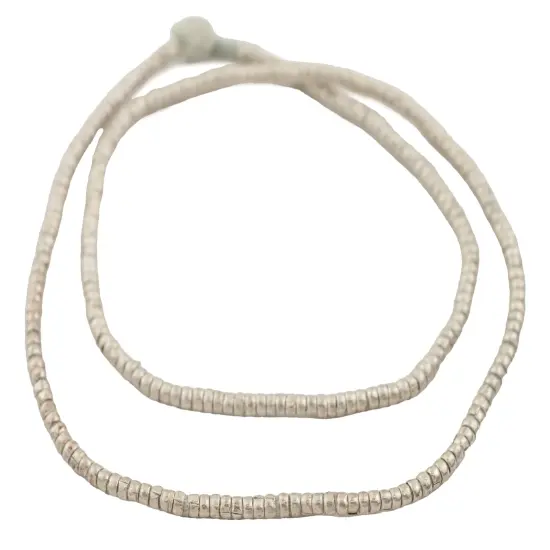 The Bead Chest White Metal Heishi Ethiopian Beads (Set of 2) {3}