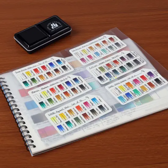 HG Art Concepts Painters Color Diary Swatch Card Protector Sleeves - Pack of 2, Size 12, 6 Card Pockets Per Sleeve, Clear Polypropylene, Fit Size 12 Swatches {6}