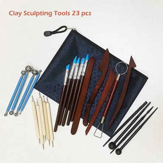 Natural Air-Dry Clay Natural, Non-Toxic All-Purpose Compound 10LBs with 23 Pcs Pottery Tools Clay Sculpting Tool Set, All-Purpose Modeling Clay (Grey & Tools) {2}