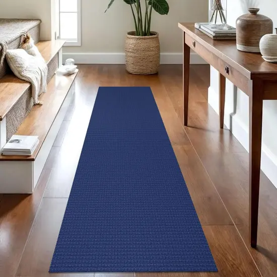 Washable Runner Rug 2'x8' Non Slip Hallway Runner Entryway Runner Indoor, Kitchen Rugs Woven Cotton Floor Carpet for Kitchen Hall Entrance Bedroom, Royal Blue/Navy {1}