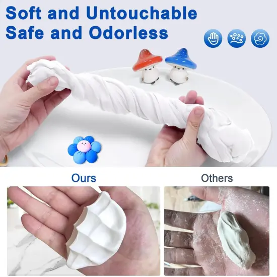 Air Dry Clay 600g for Adults & Kids, Lightweight Foam Clay, White Soft Modeling Clay for Sculpting & Slime Ideal for Cosplay, Art, and Educational Projects, Non-Toxic, Ages 3+ {2}