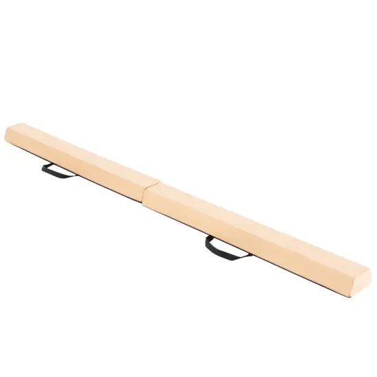 7 Feet Folding Balance Beam with Removable Suede Cover Suitable for Improve All Skill Levels Khaki {7}