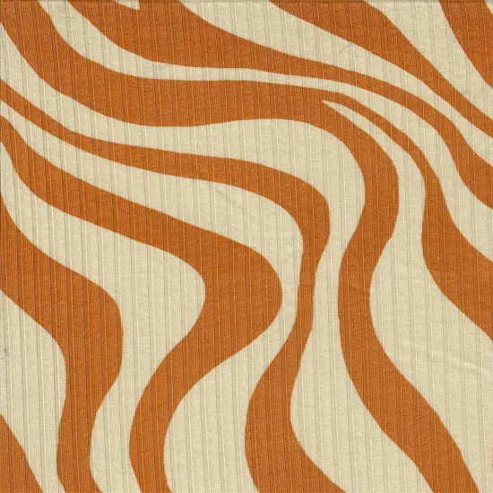 1 Yard 8X3 Yummy Rib Abstract Zebra Stretch Sublimation Fabric 58/60 Inches Wide MANGO {2}