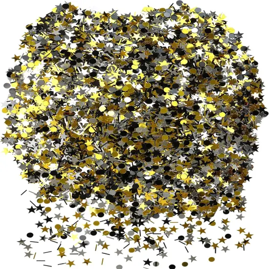 Bulk Foil Confetti &ndash; 3,000 Pieces Metallic Gold & Silver {4}