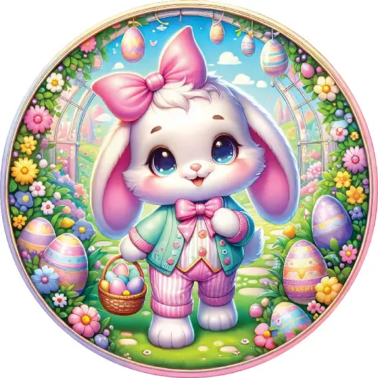 Easter Bunny and Eggs 2D Sign {2}