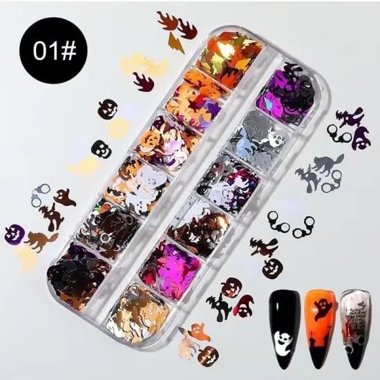 3 Boxes Halloween Nail Art Glitter Sequins {2}
