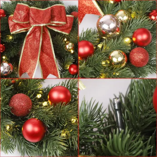 16 Inch Pre-lit Christmas Wreath {3}