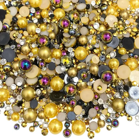 Mix Flatback Resin Rhinestones - Gold Series {1}