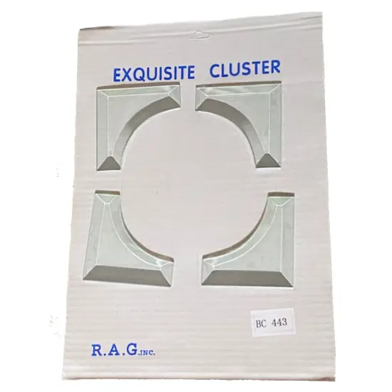 3-1/2" x 1" Clear Glass Border Bevel Cluster BC443 {3}