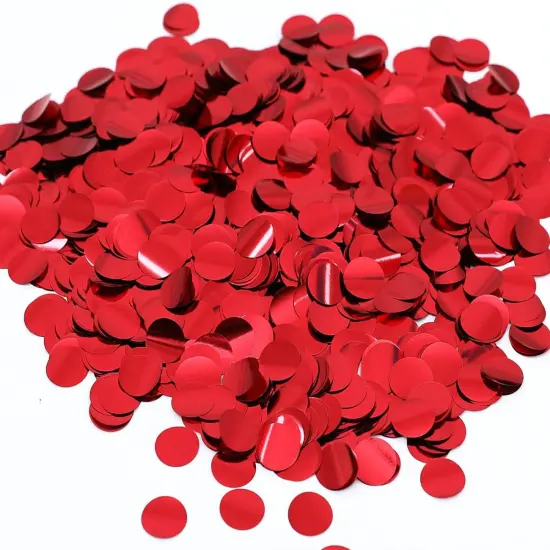 Metallic Foil Round Dots Glitter Confetti - Red {4}
