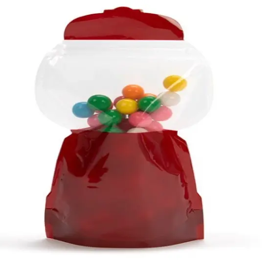 Gumball Shaped Pouch w/ Zipper 5 1/8" x 2 3/8" x 9" 100 pack SP7GBZ {1}