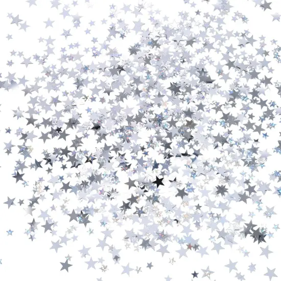 Silver Metallic Star Confetti {2}