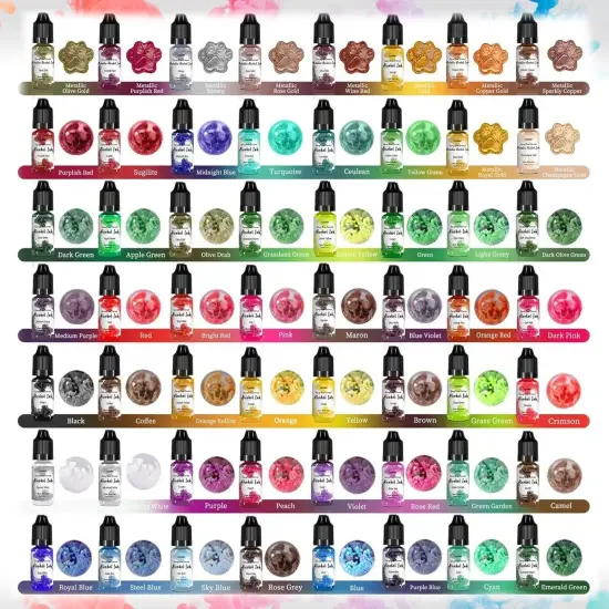 Alcohol Ink Set &ndash; 56 Bottles Vibrant Colors {2}