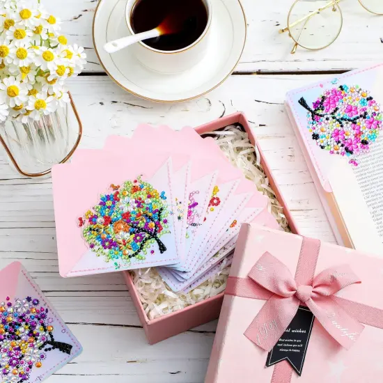 12 Pcs 5D Diamond Painting Corner Bookmark Kits(Tree Style) {5}