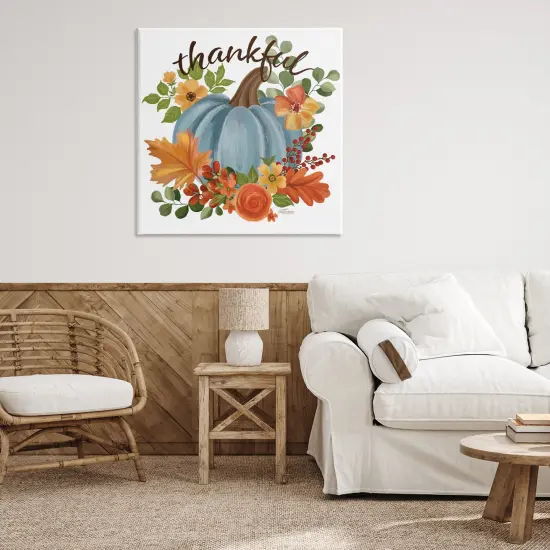 Autumnal Thankful Pumpkin Canvas Art {2}