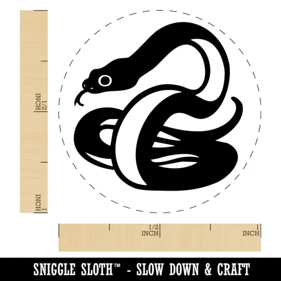 Coiled Cautious Snake Serpent Self-Inking Rubber Stamp Crafting Planners Fuchsia {1}