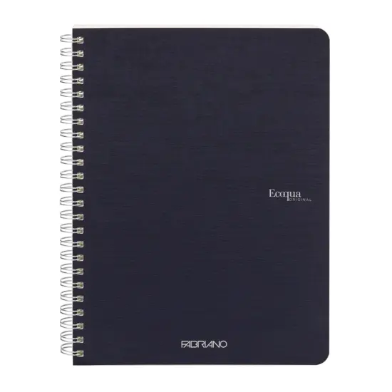 Fabriano Ecoqua Original Spiral-Bound Notebook, A5, 70 Sheets Navy {4}