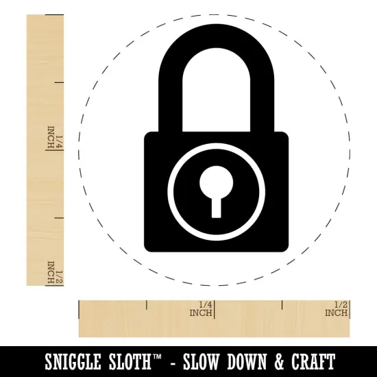 Padlock Locked Keyhole Security Symbol Self-Inking Rubber Stamp Crafting Planner Black {1}