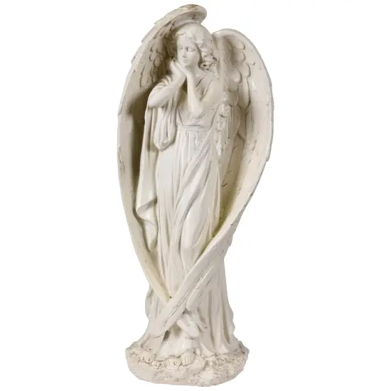 Northlight Standing Angel with Wings Outdoor Garden Statue - 16.5" White {3}