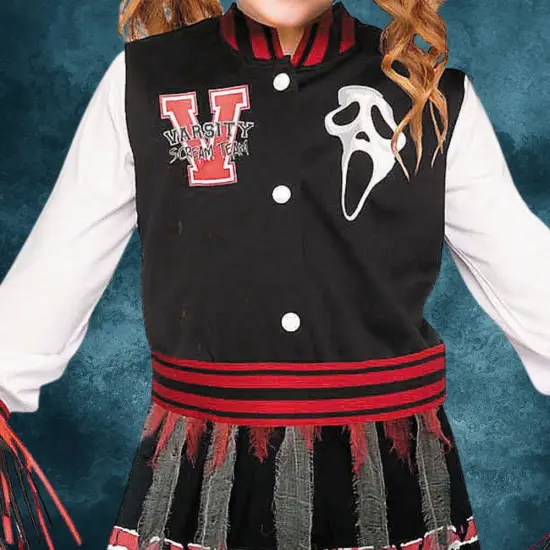 Toddler Scream for the Team Cheerleader Costume Ghost Face Halloween Dress {5}