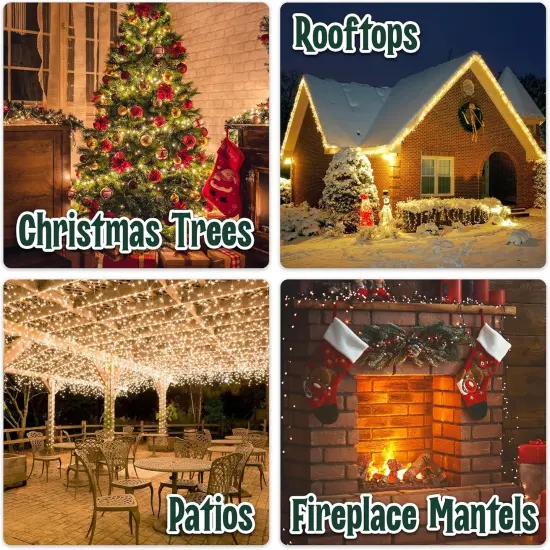 6.3 ft Clear Warm White Christmas Tree Lights {3}